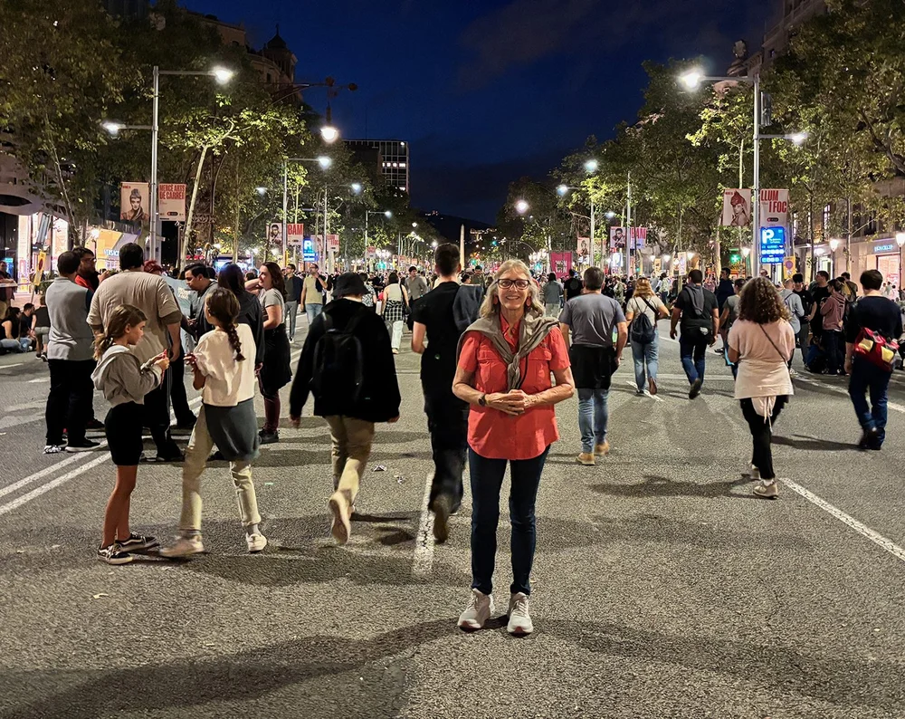 In the middle of Passeig de Gràcia! Pretty fun.