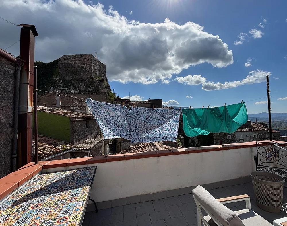 Sheets drying in the (very strong) breeze!