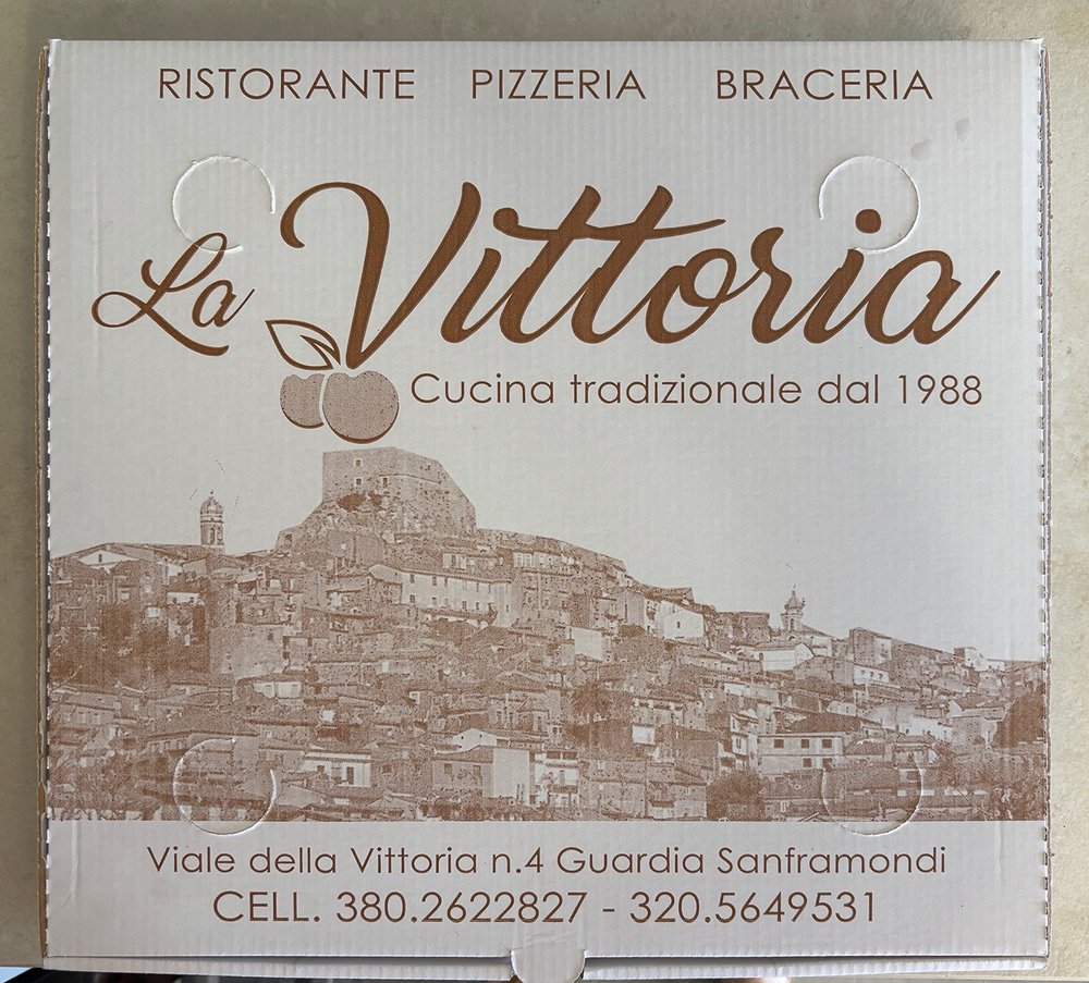 Pizza box from local restaurant.