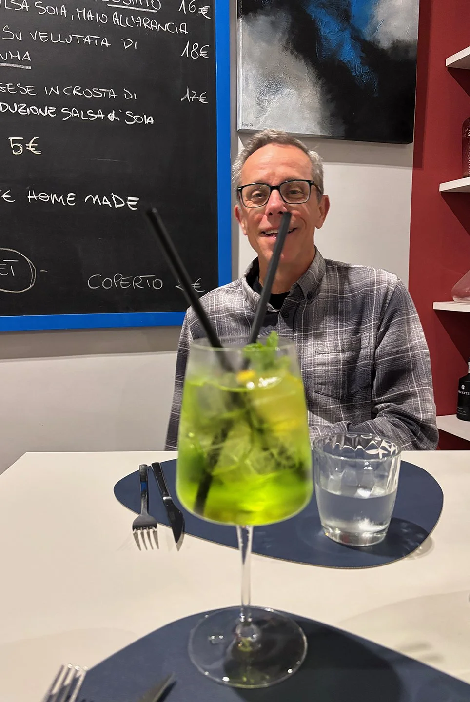 We were persuaded to try this drink with a local liqueur.