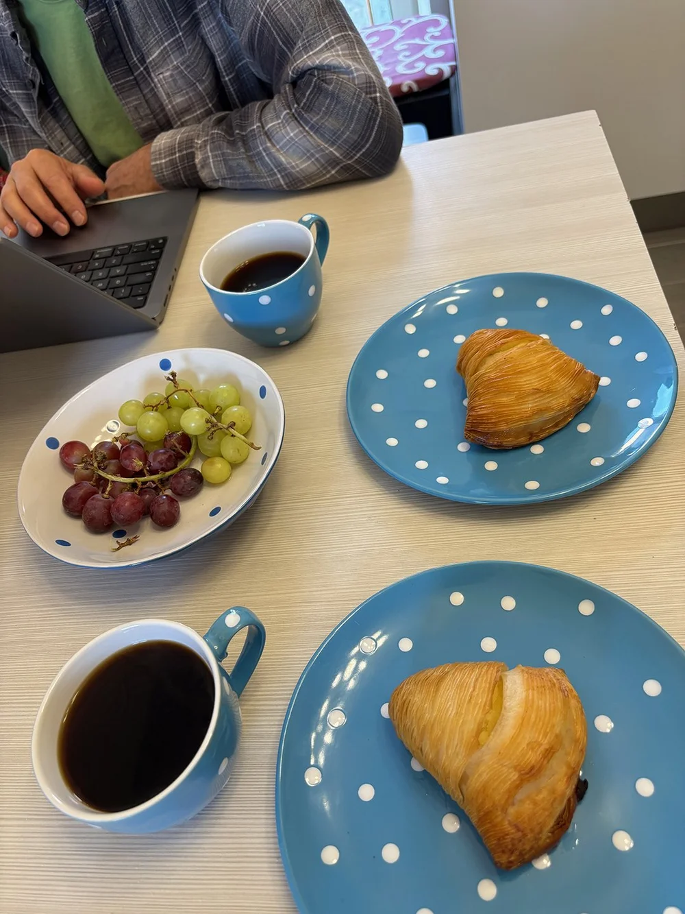 Fresh baked sfogliatella— traditional pastry of Naples! SO good…and we got 'em frozen to bake at home in the local grocery store!