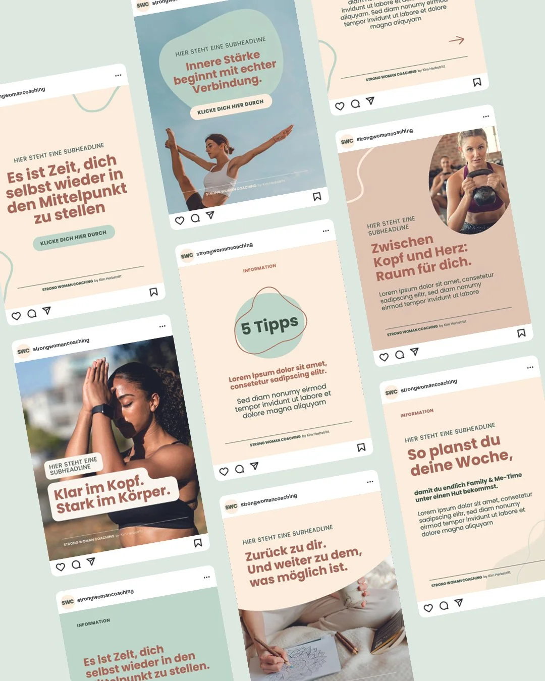 Instagram-Vorlagen von Kim von Strong Woman Coaching