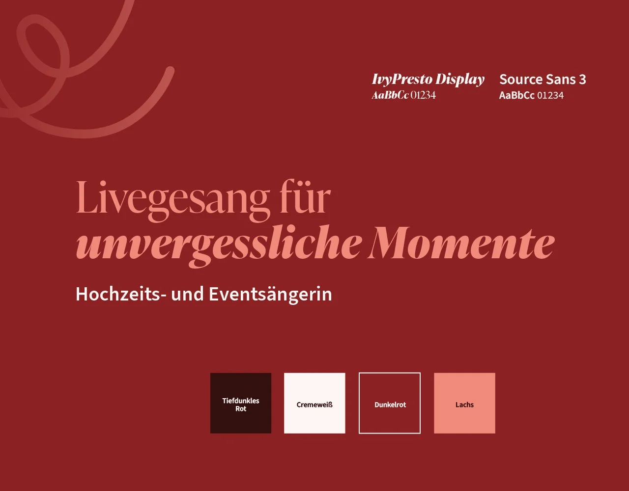Farben und Schriften vom Branding für Jessica von Wehner