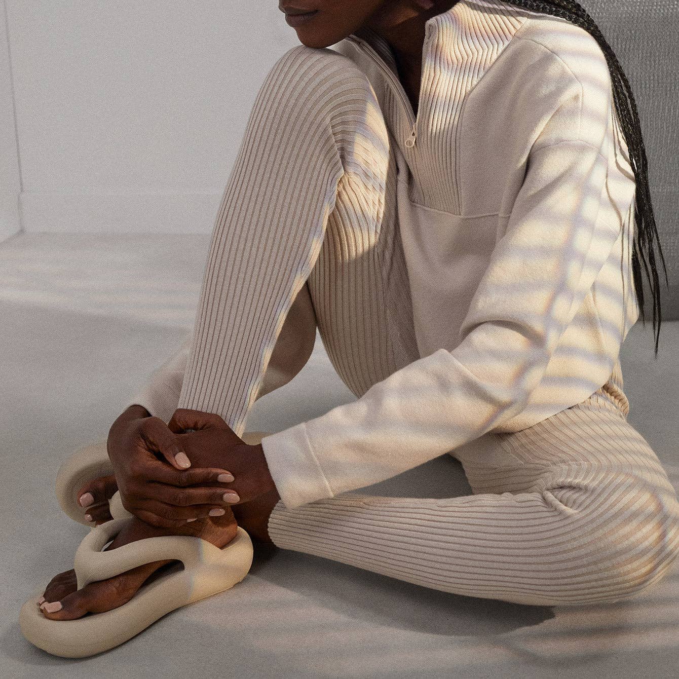 Lunya: Cozy Cotton Silk Ribbed Legging - Calm Tan — NAHARA HEALING