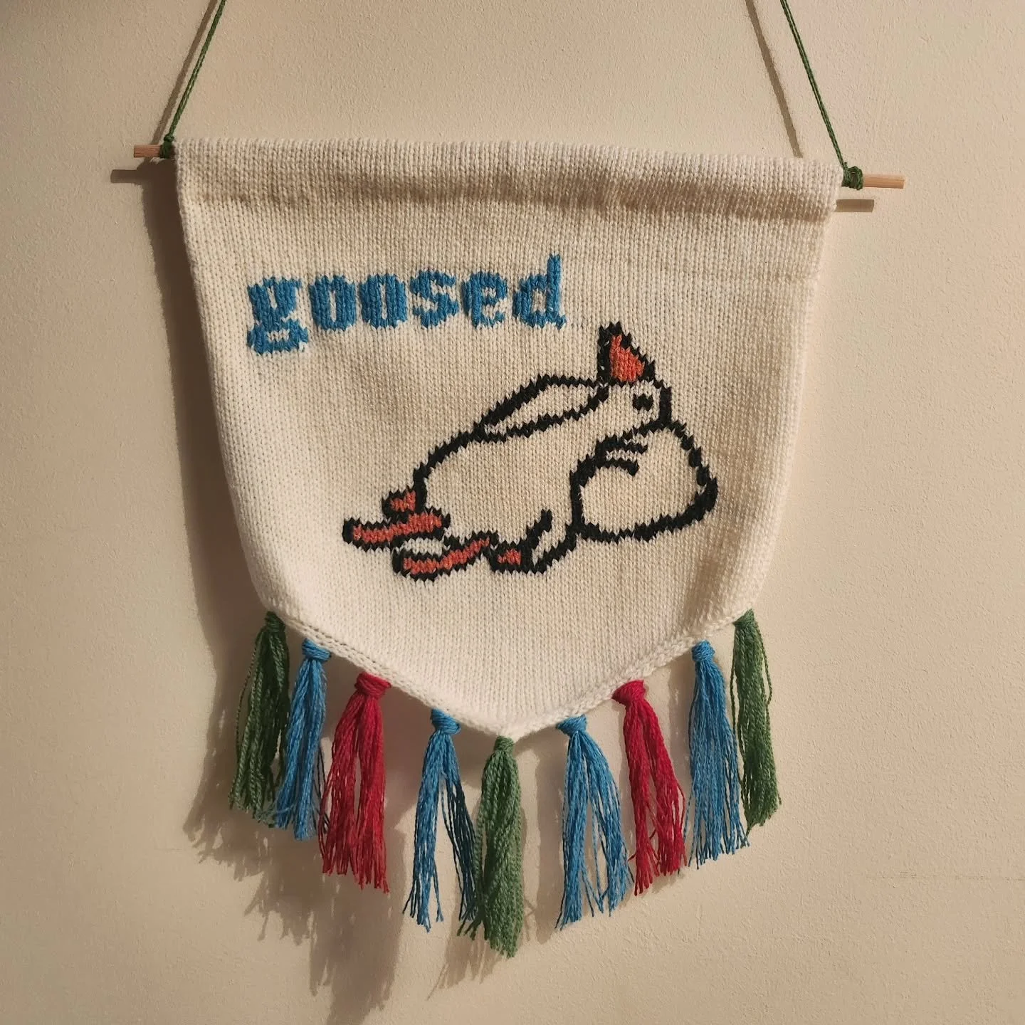 ✨️🪿 Another silly goose of a design to choose from for this Monday's Duplicate Stitch Darning Class @changeclothesdublin 🪿✨️
&bull;
Alphabet charts and different fonts are available so you can add whatever wording you like. Please send all duck duc