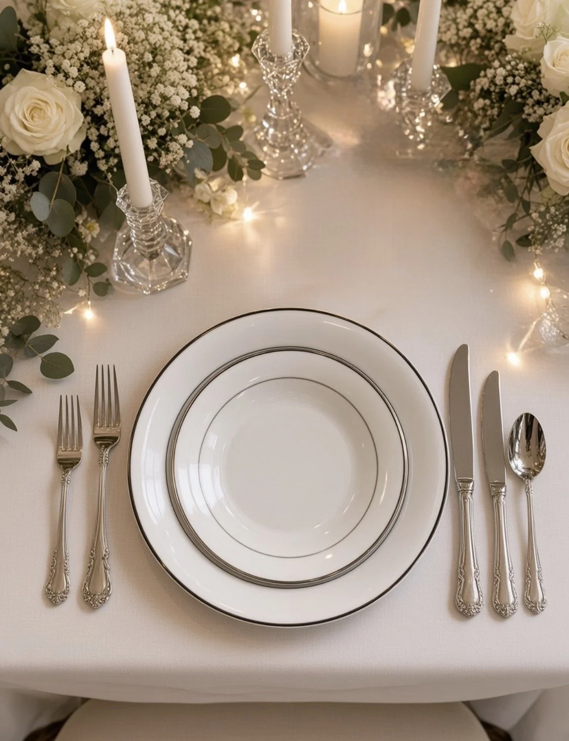 Platinum Peal Dinner Plate Set of 10-
Dinner Plate $8.00
Salad, Appetizer, Dessert Plate $8.00