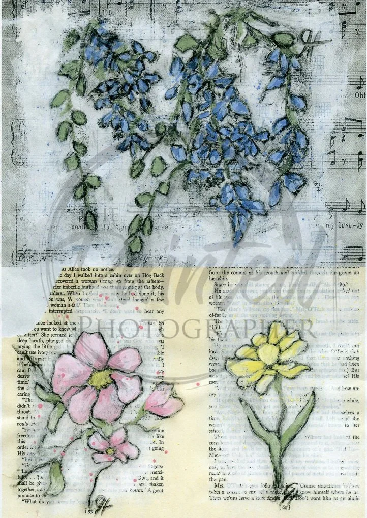 Journal Sketch 3 up with Color Rice Paper