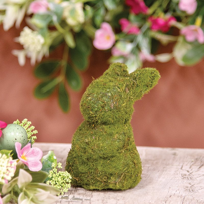 Sitting Mossy Bunny - 4 In H