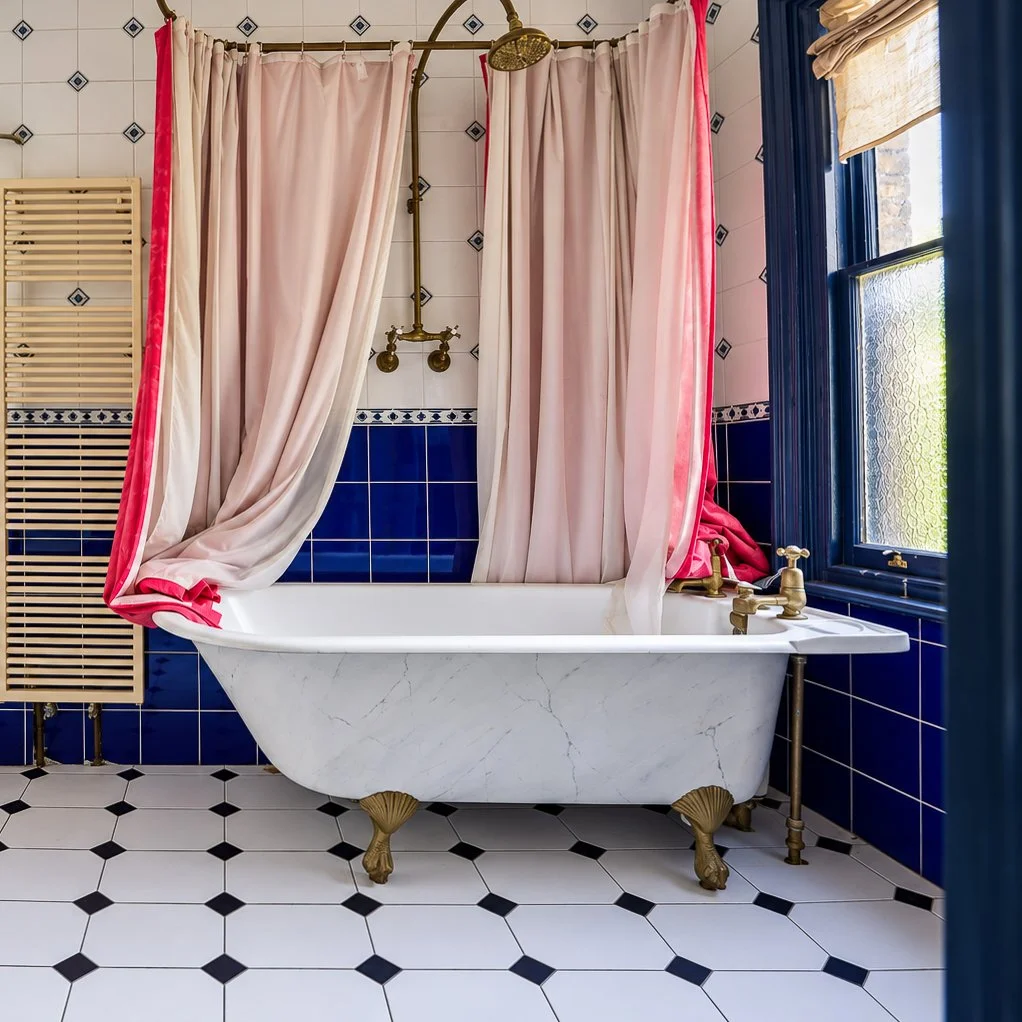 Vintage Navy-Tiled Clawfoot Bathroom.jpg
