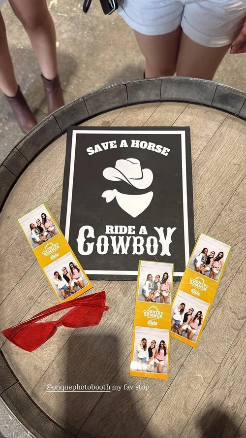 Western themed photo strips from a Winnipeg event