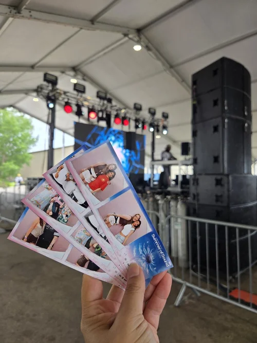 Colour photo strips from an outdoor event in Winnipeg