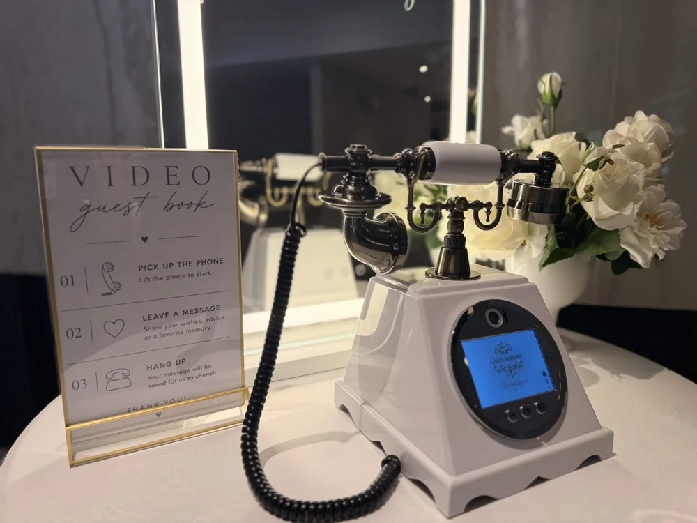 The vintage video guest book handset station at a Winnipeg event