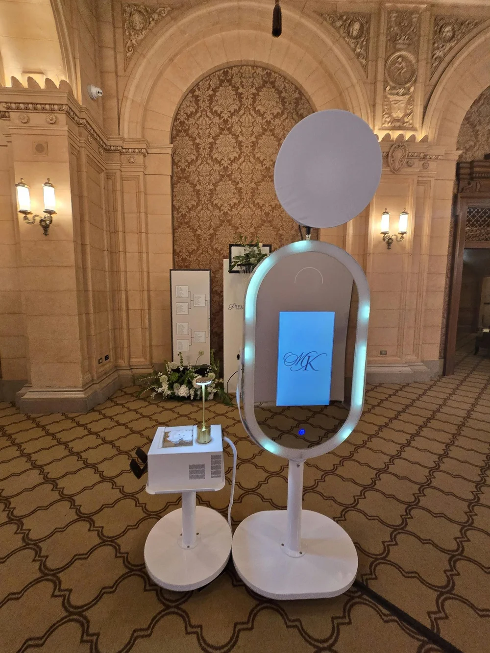 The Luxe booth set up for a wedding at the Fort Garry Hotel in Winnipeg