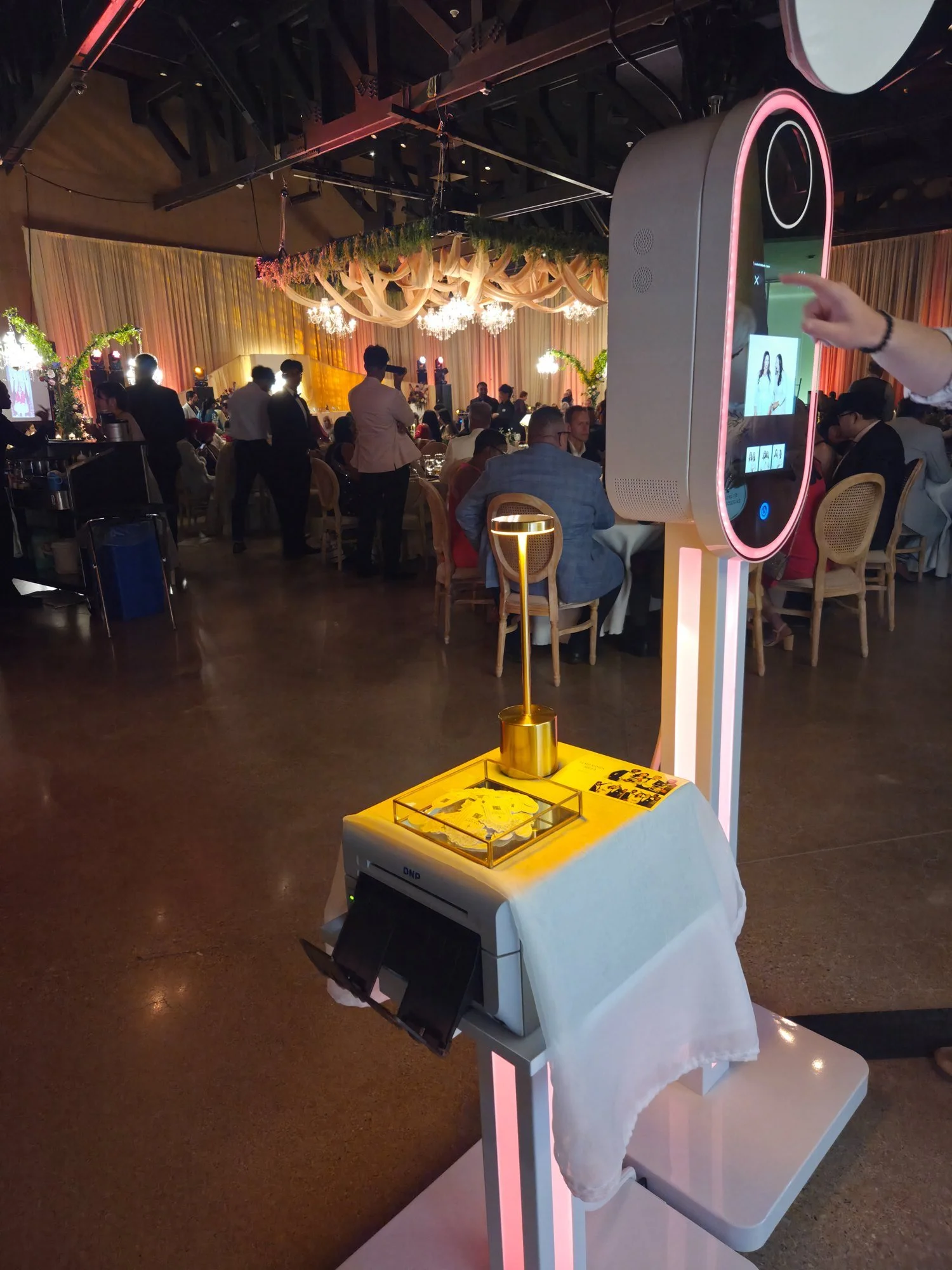 The Aura photo booth at a wedding at the Canadian Museum for Human Rights in Winnipeg