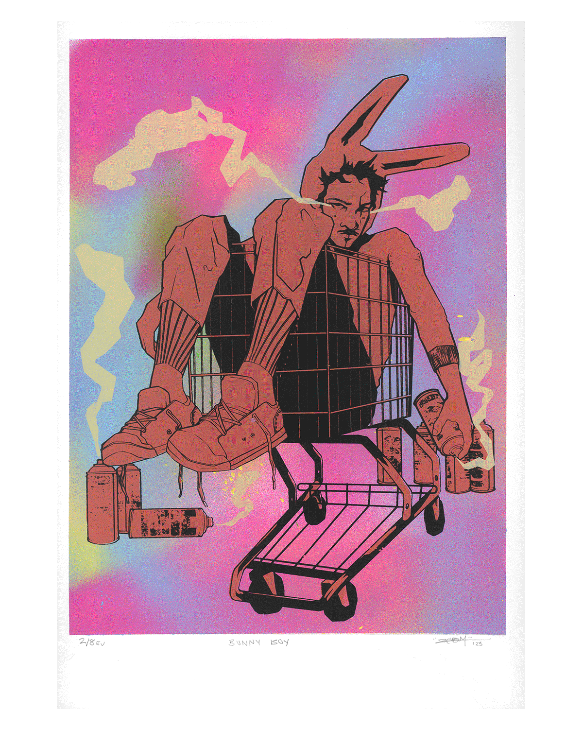 Bunny Boy Screen Prints, silkscreen, 2023