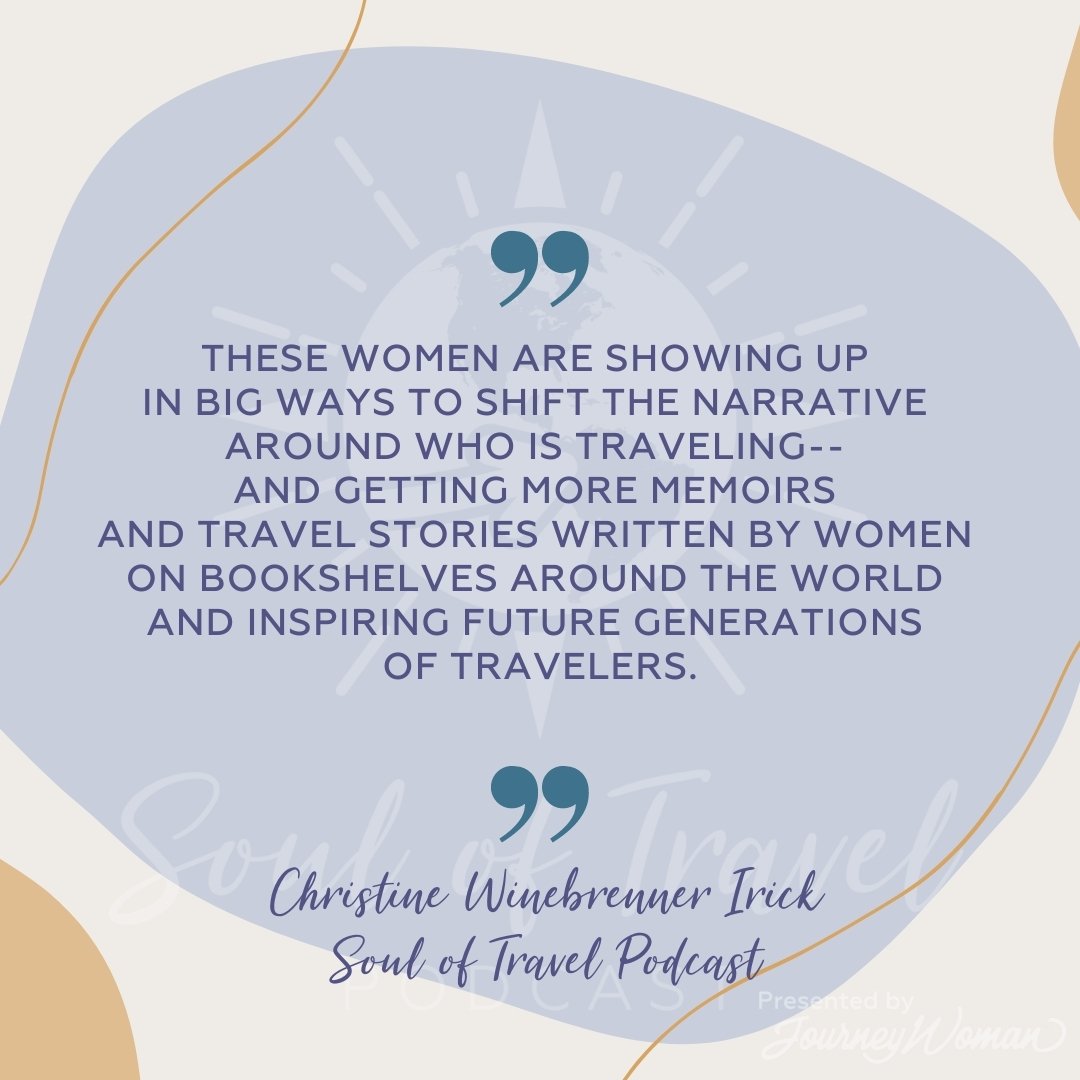 &ldquo;These women are showing up in big ways to shift the narrative around who is traveling and getting more memoirs and travel stories written by women on bookshelves around the world and inspiring future generations of travelers.&rdquo;
~ Christin