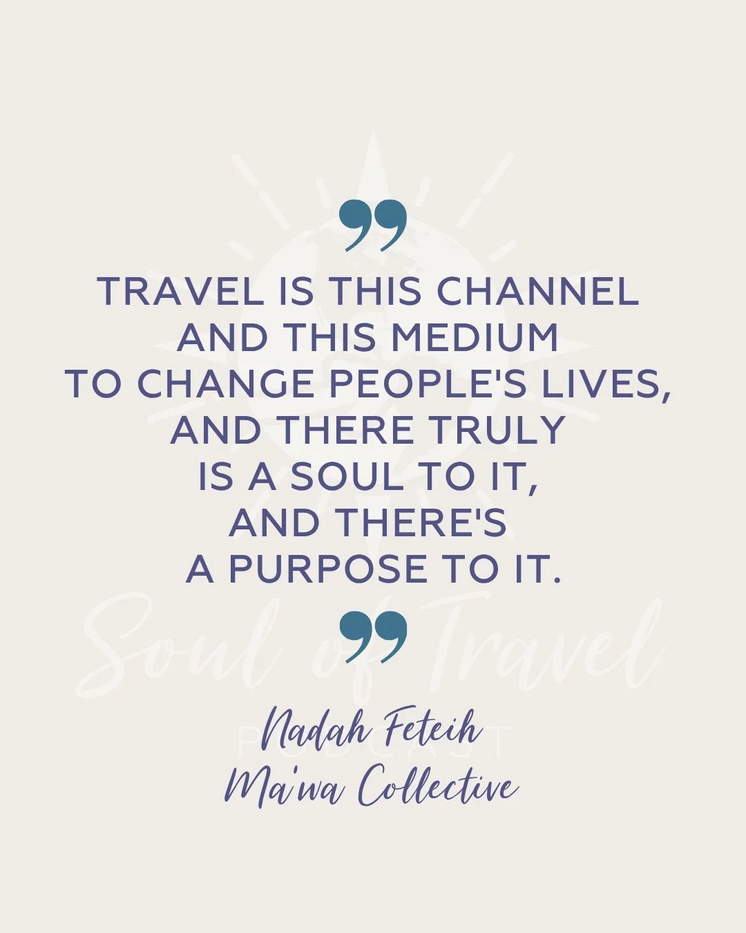 &ldquo;Travel is really this channel and this medium to change people's lives, and there truly is a soul to it and there's a purpose to it.&rdquo;

~ Nadah Feteih

🌎​​​​​​​​

This week&rsquo;s Trailblazer Series episode is now available! 

Listen at