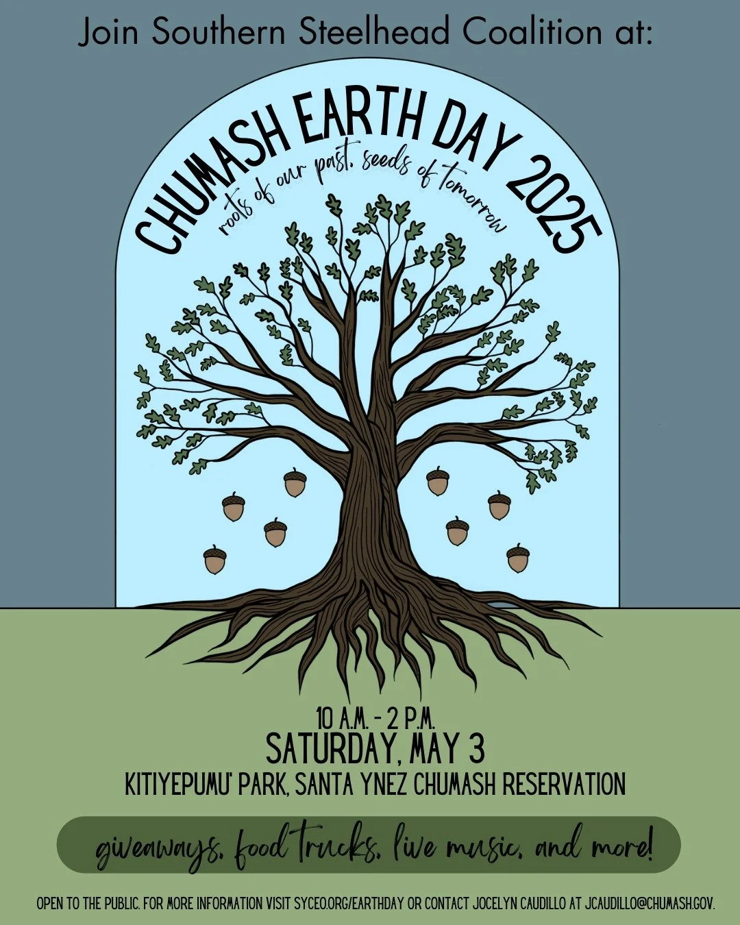 Join us and mark your calendars for Chumash Earth Day 2025–May 3—with @syceo! 🌎 Stop by the Land Trust's tent to say hi to Carlo and Vanessa and enter to win their native plant giveaway! 
This year’s theme, Roots of Our Past, Se
