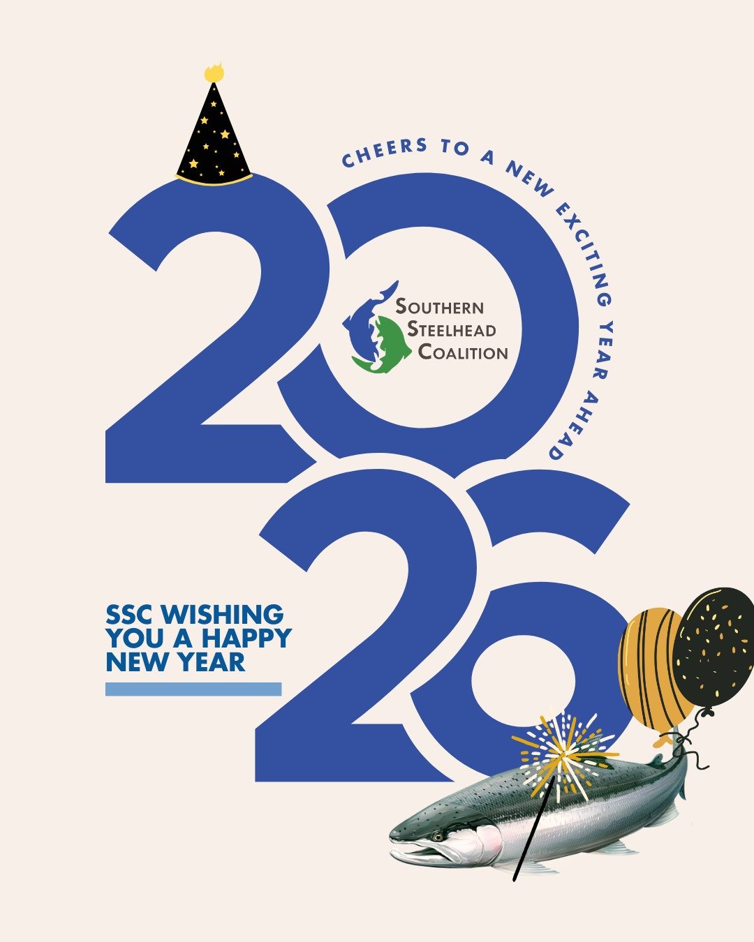 Happy New Year! The Southern Steelhead Coalition has an amazing year planned ahead! We hope you look forward to all the fun things we have planned! Keep an eye out for any local steelhead you see! #southern #steelhead #talksteelheadtome #conservation