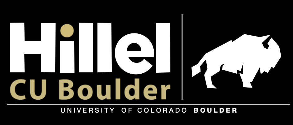 Hillel CU Boulder logo with text and a bear silhouette