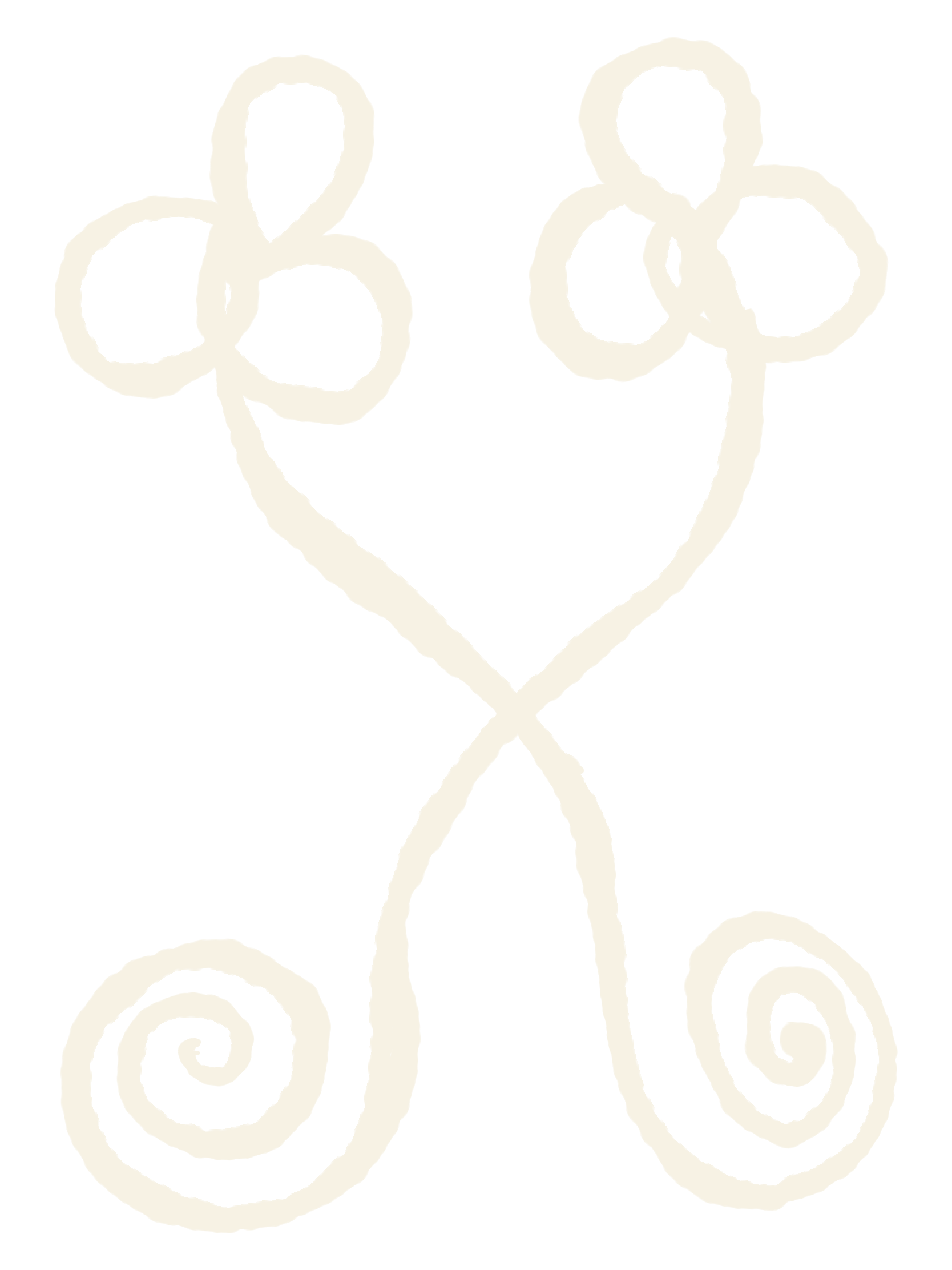 Line drawing of two flowers with spiraling stems.