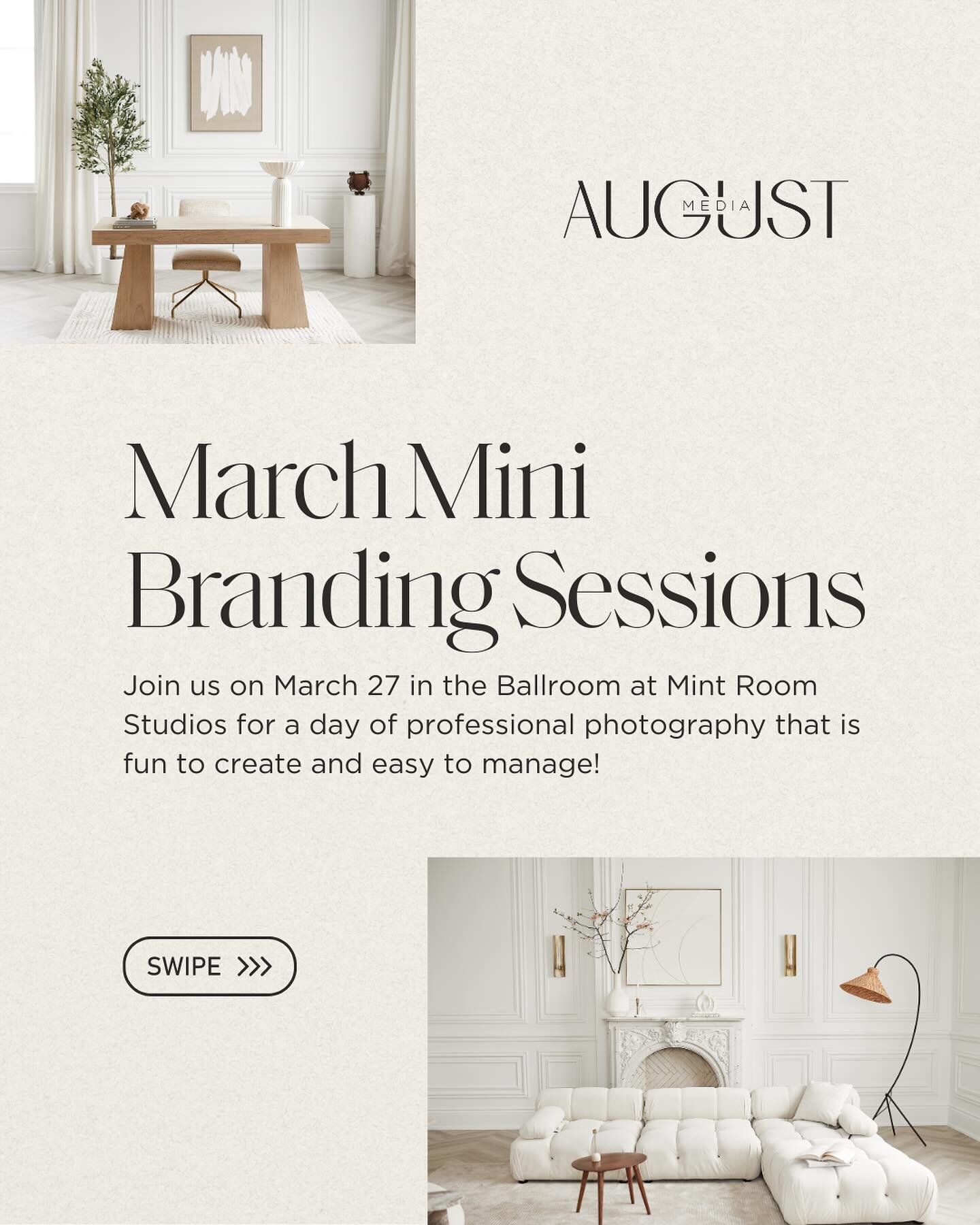 Book your spot for March 27!

Have you been eyeing the Ballroom at @mintroomstudios? 👀

Join us for a day of professional photography on March 27 in the newly redesigned Ballroom at Mint Room!

Make sure to comment &ldquo;mini sessions&rdquo; in the