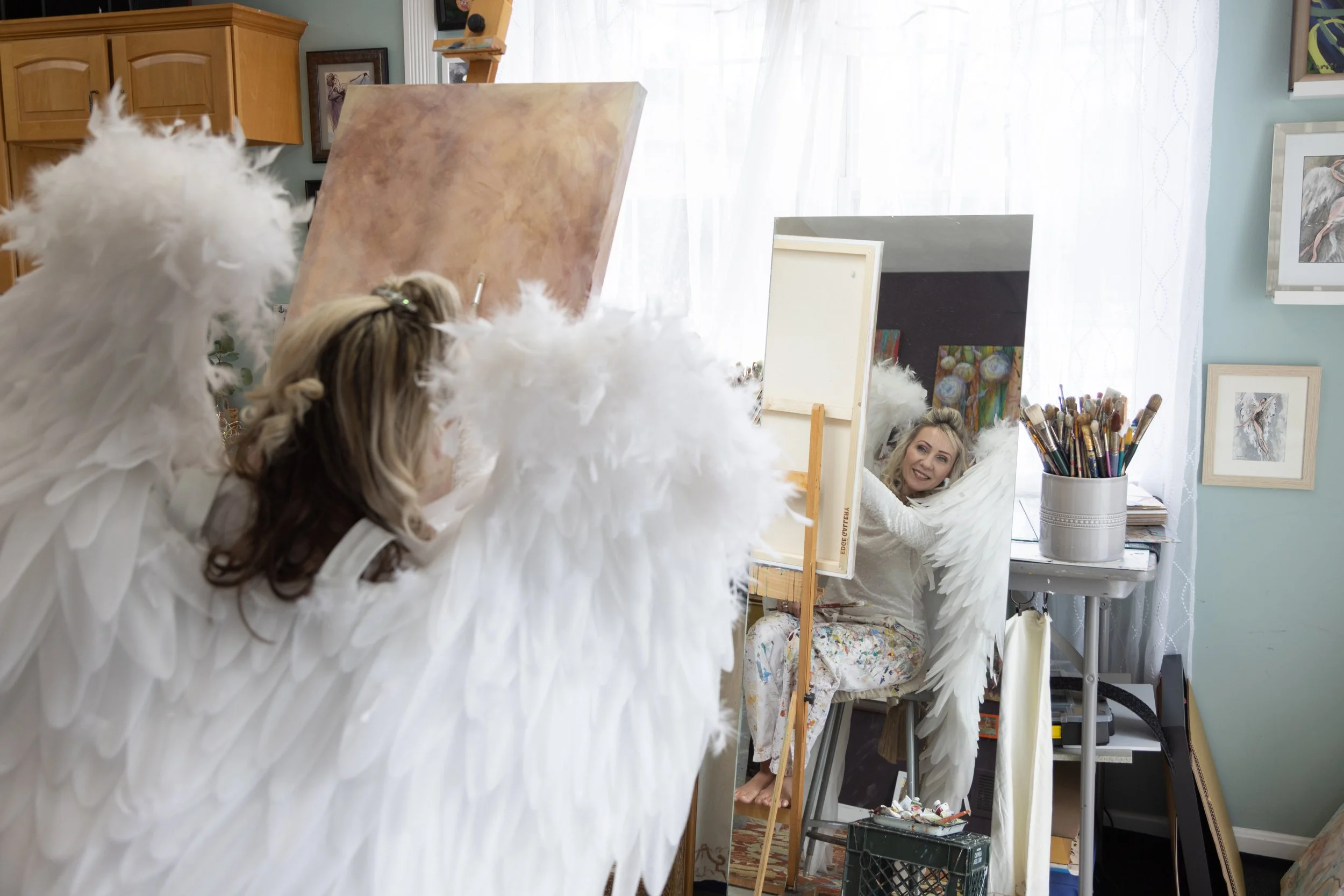 Larisa in her art studio