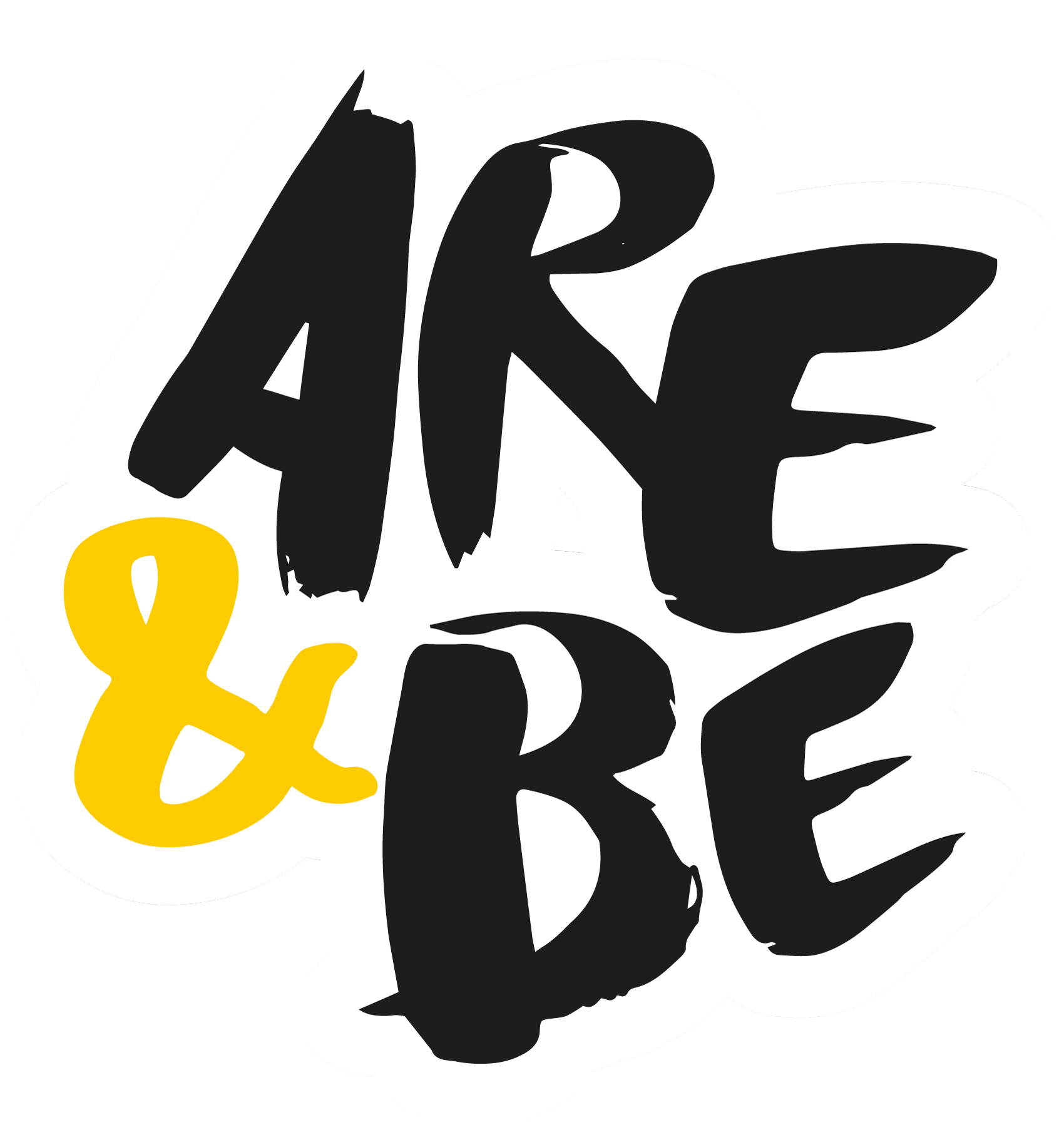Bold black text spelling 'ARE' with a yellow ampersand symbol representing 'and' in the lower left corner on a black background