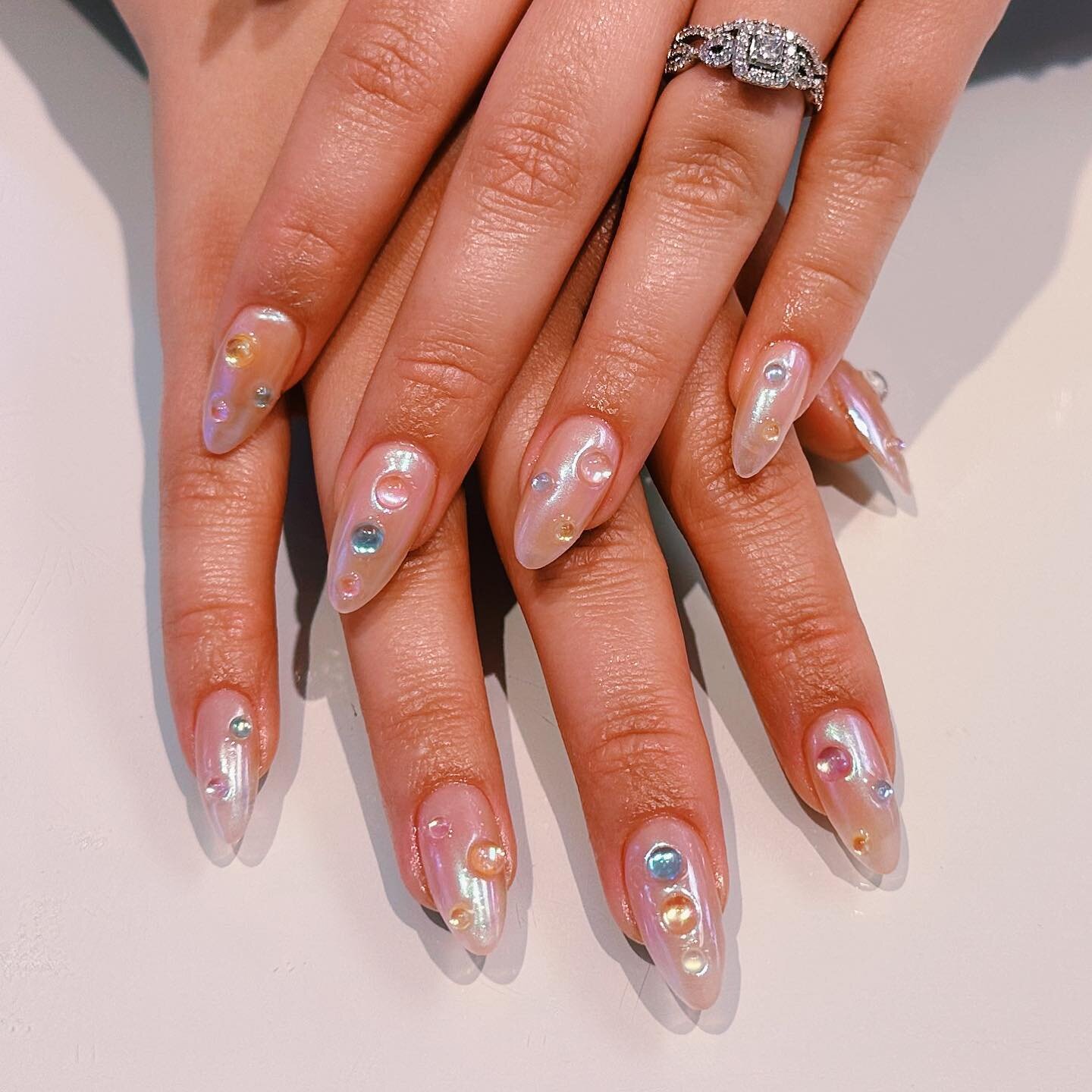 Rainbow raindrop 💧 Gel-X set + chrome 

#nail #nailart #nails #gelnails #manicure  #naildesign #nailartist #nailpolish #nailtrends #nailsdesign #gelart #nailaddict #gel #nailedit #gulfcoastms #coastalms #longbeachms #opi #funnybunny #bubblebath #opi