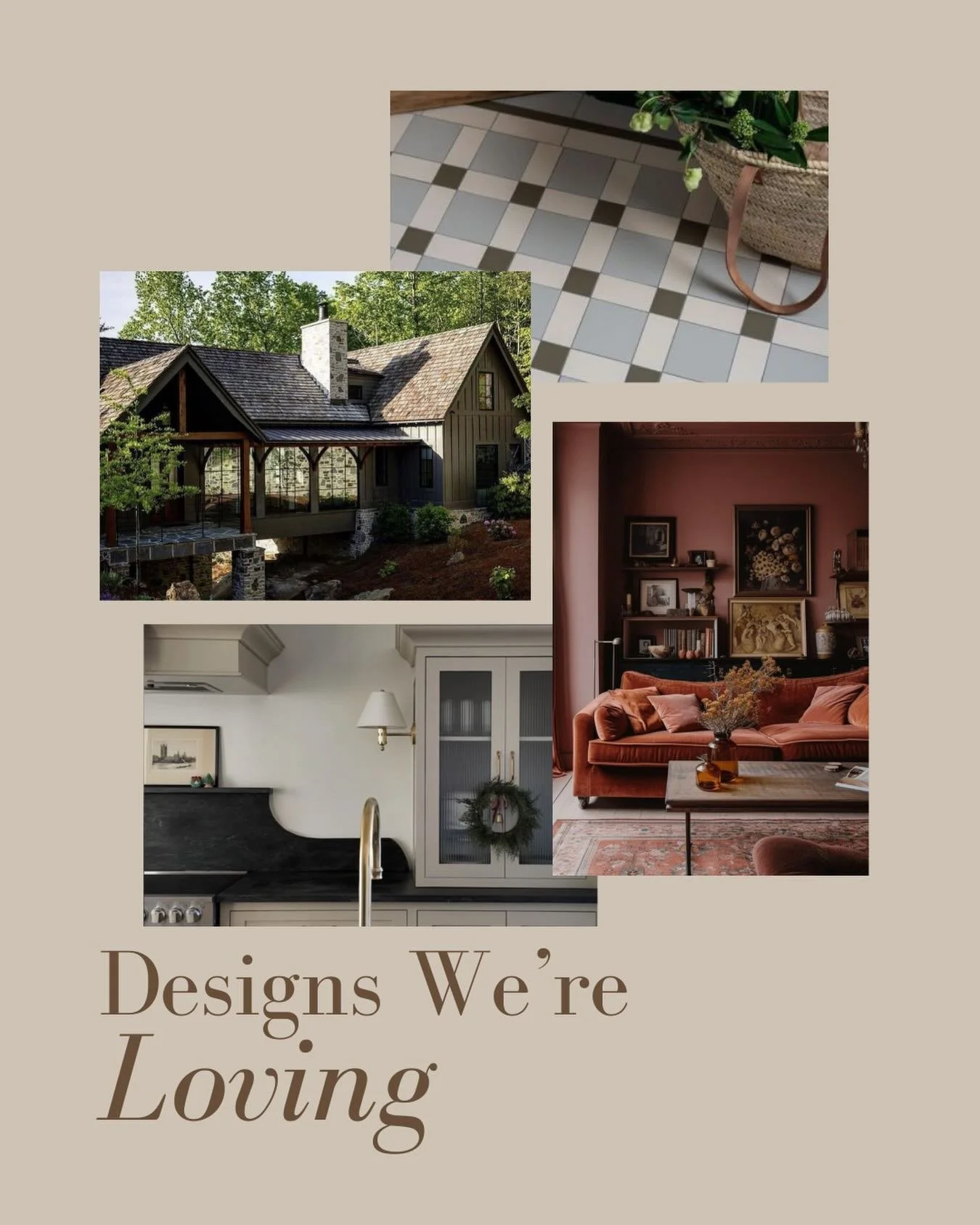 Our current design crushes 🥰
&nbsp;
Homes nestled into organic landscapes, scalloped backsplashes, playful tile patterns, and rooms drenched in color and texture. 
Spaces overflowing with personality, character, and all the details we can&rsquo;t st