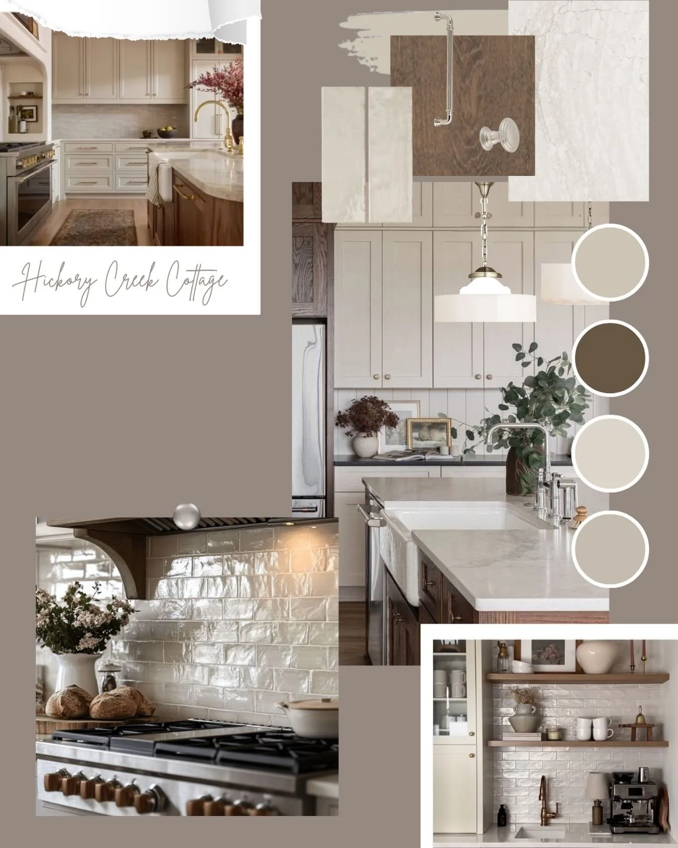 Currently working on: Hickory Creek Cottage&rsquo;s kitchen! 🏡

Featuring layered warm wood tones, creamy neutrals, and timeless charm to create a cozy heart of the home. 🤎