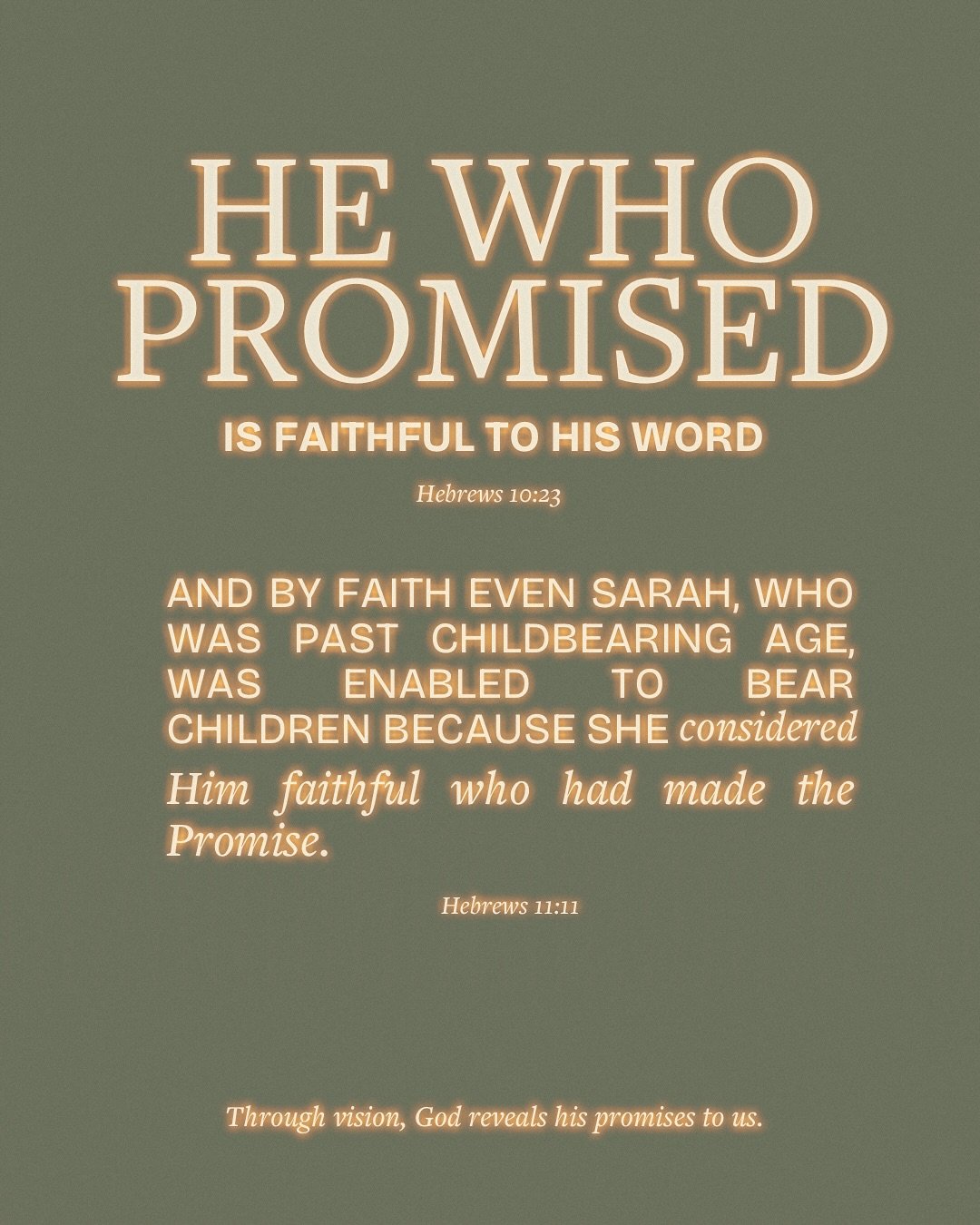 And so from this one man, AND HE AS GOOD AS DEAD, came descendants as numerous as the stars in the sky and as countless as the sand on the seashore. 
-
When circumstances appear hopeless, the God who promised breathes life and creates a thousand more