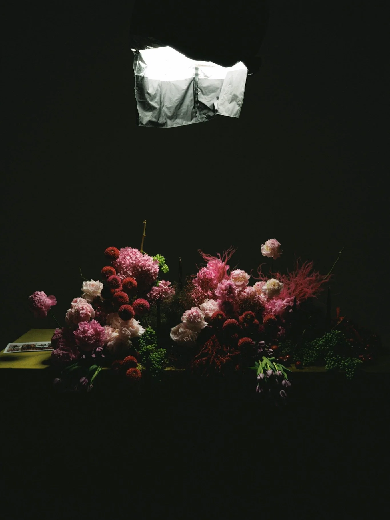 A study in texture, colour, and abundance.
Feathered elements layered amongst peonies and harvest-inspired styling in saturated shades of fuchsia and candy pink.

There is truly no collection of materials in the world that makes me happier than creat