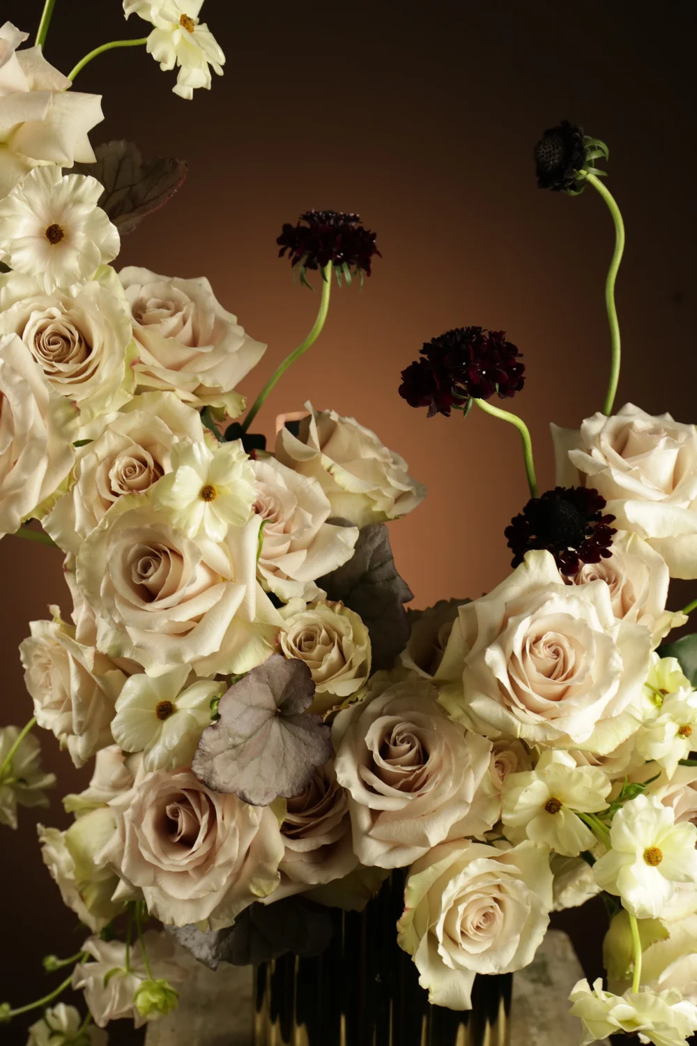 Composición de rosas para boda