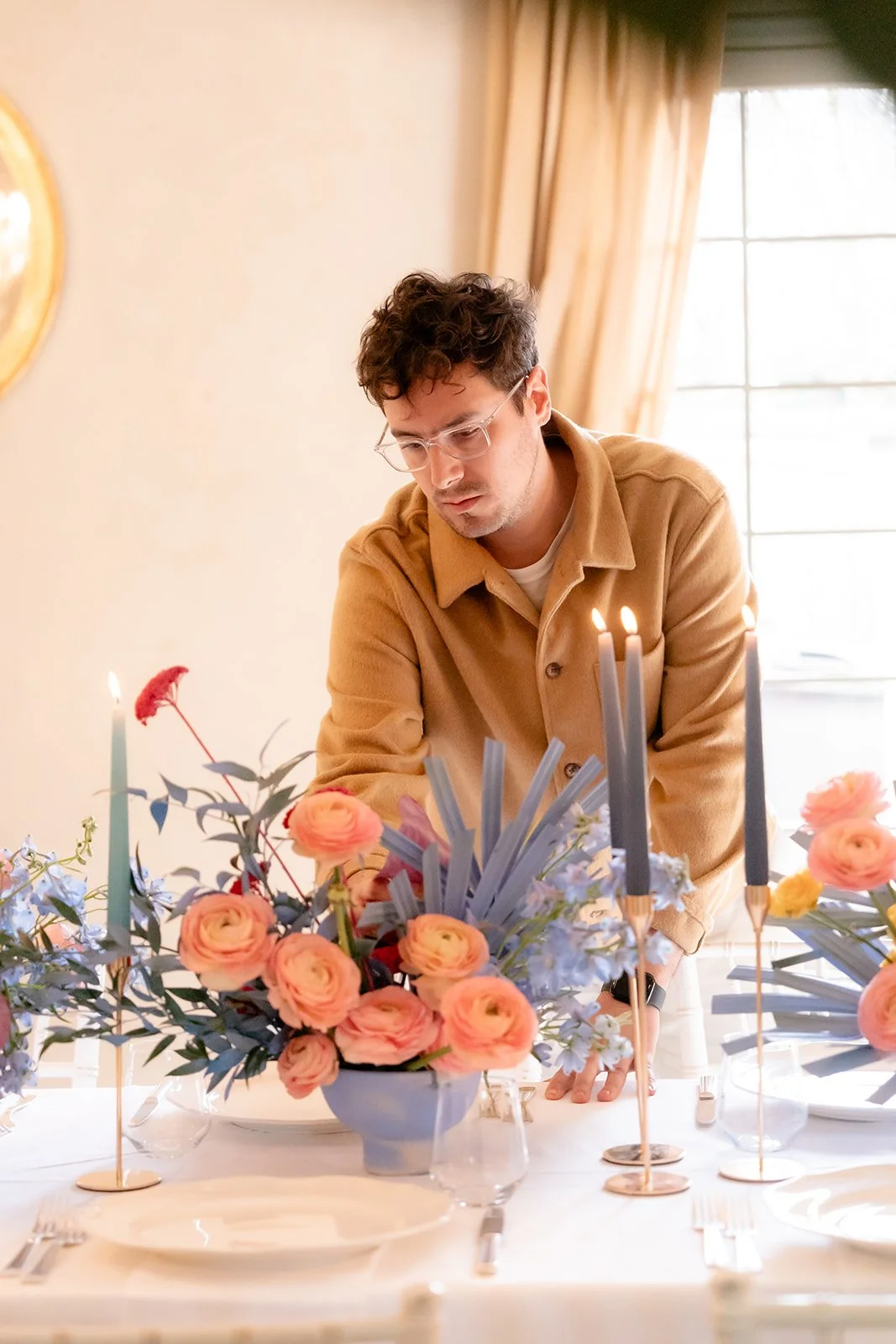 Montaje floral para un evento en Savia Bruta