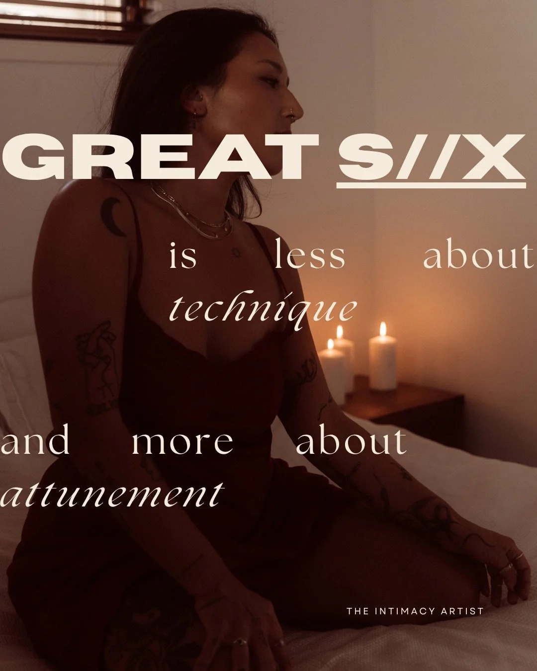 ♾️💦GREAT S//X IS LESS ABOUT TECHNIQUE AND MORE ABOUT ATTUNEMENT🫂

Technique and skill only play a partial role in what one would consider is &ldquo;great s//x&rdquo;

What matters more is your ability to attune to your partners body and experience.