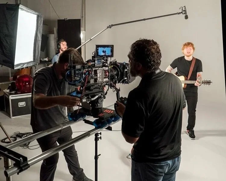 Brandon MacLean from Oranjudio recording a Vox commercial with Ed Sheeran