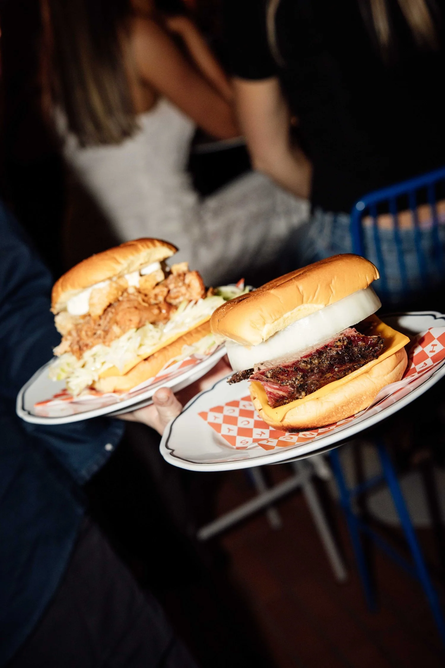 Fancy Hank's sandwiches being served to guests at Good Heavens Rooftop Bar