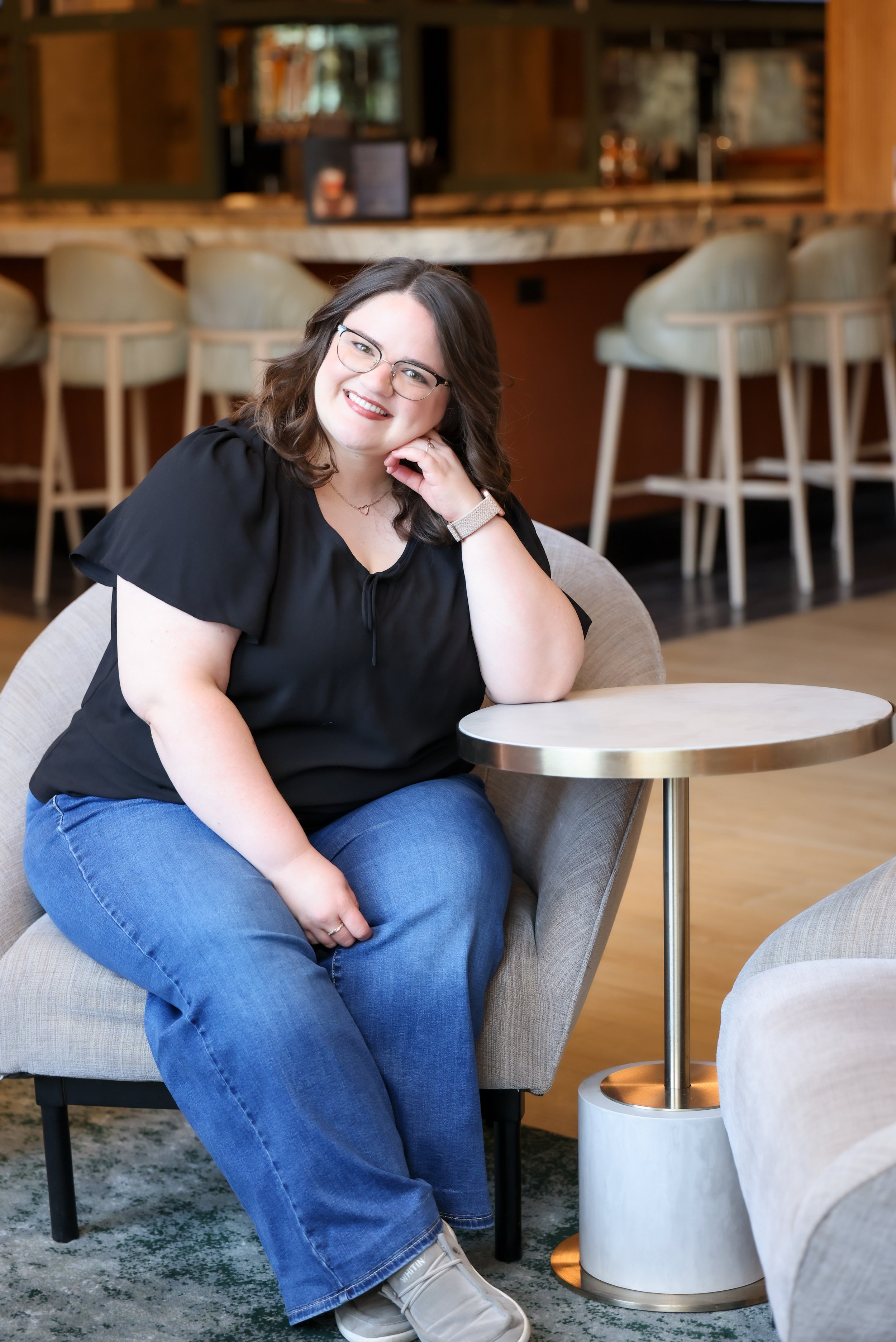 teen therapist sitting smiling