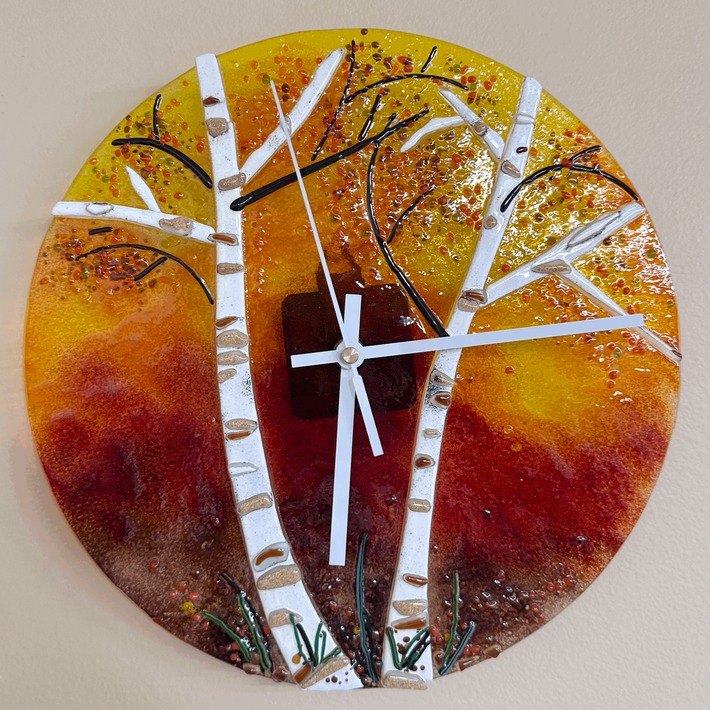 Birch Tree Clock/Sun-catcher 3/22