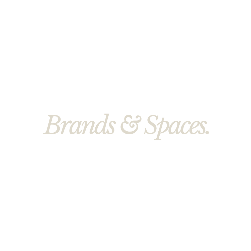 Logo for Brands & Spaces in black and white.