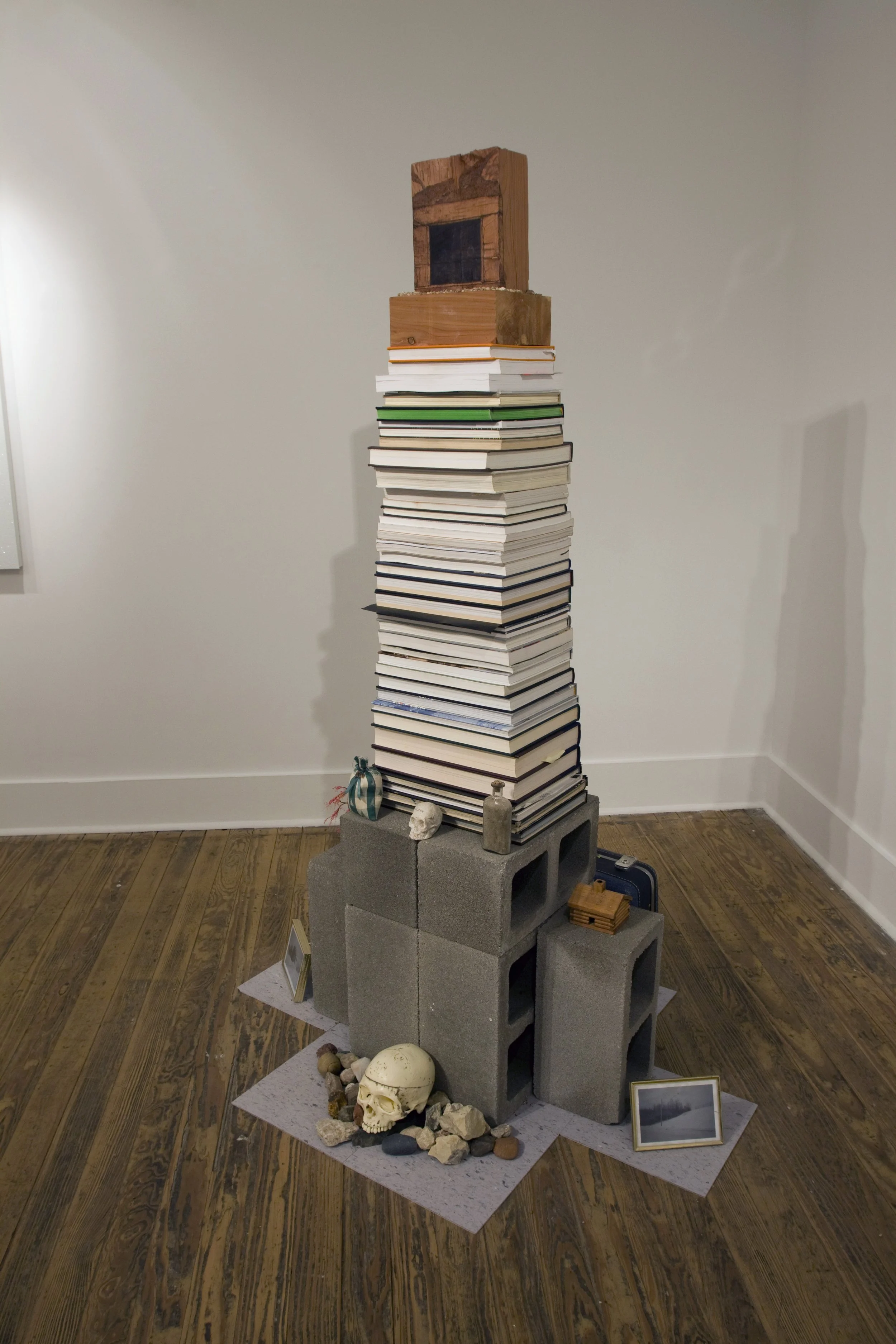 Babel, 2009, Woodburning, Wood, Mixed Media