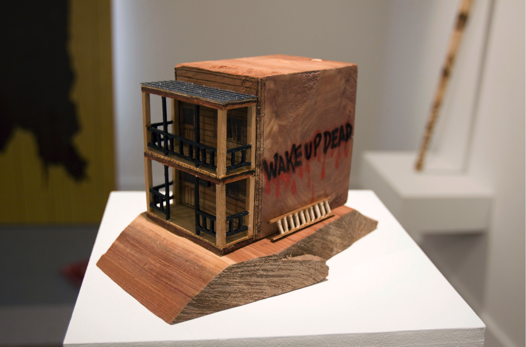 Wake Up Dead, 2009, Woodburning, Mixed Media