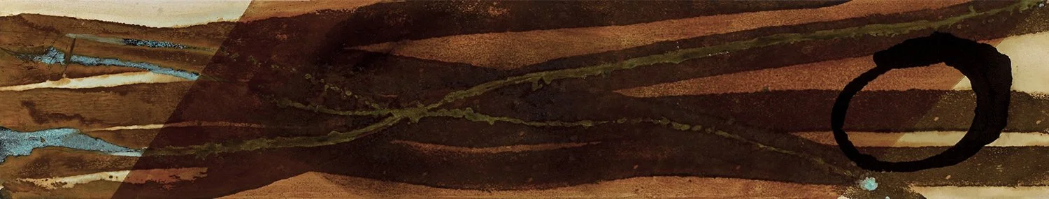 Caroline Christie-Coxon. Wood from the Trees. Mixed media on canvas. 40x210cm. 2006.jpg
