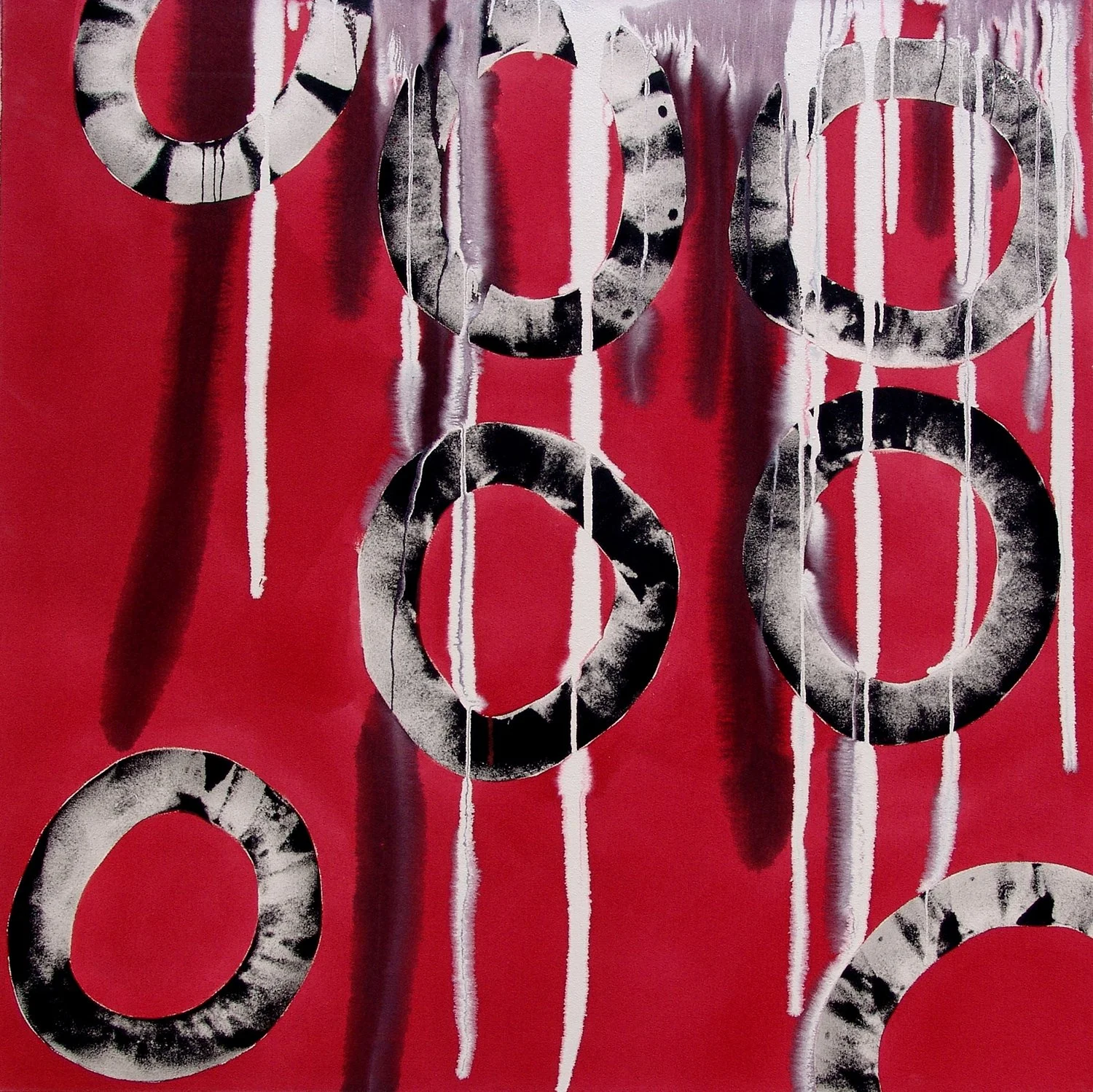 Caroline Christie-Coxon. New Infatuations.  Acrylic on canvas. 130x130cm. 2005.jpg
