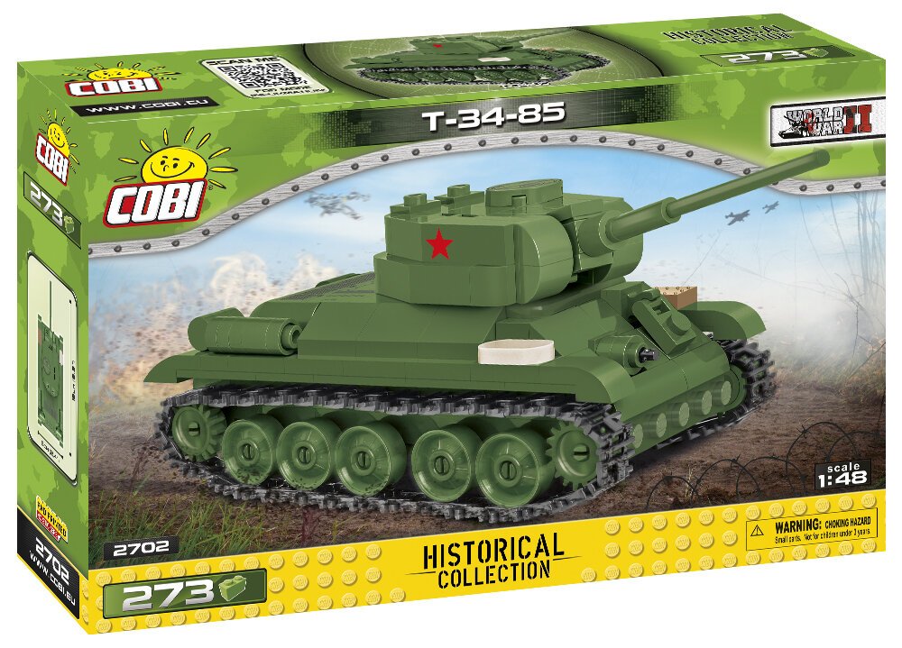 COBI Historical Collection World War II T-34-85 Soviet Tank Model Building  Block Set # 2716