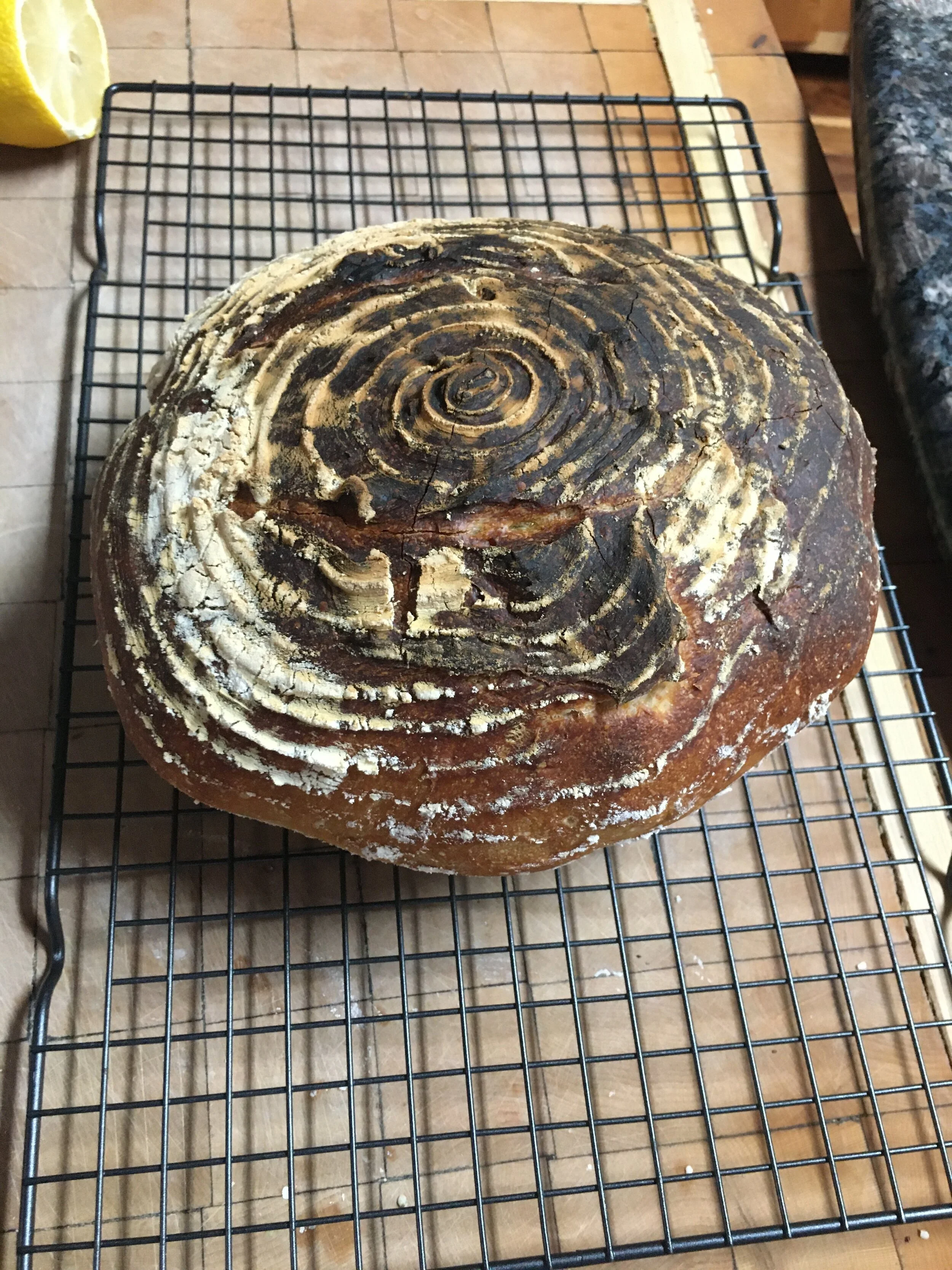 This one was burned a little on the top because it went for 30 min in the oven (I blame bathtime distractions with the toddler ;) )