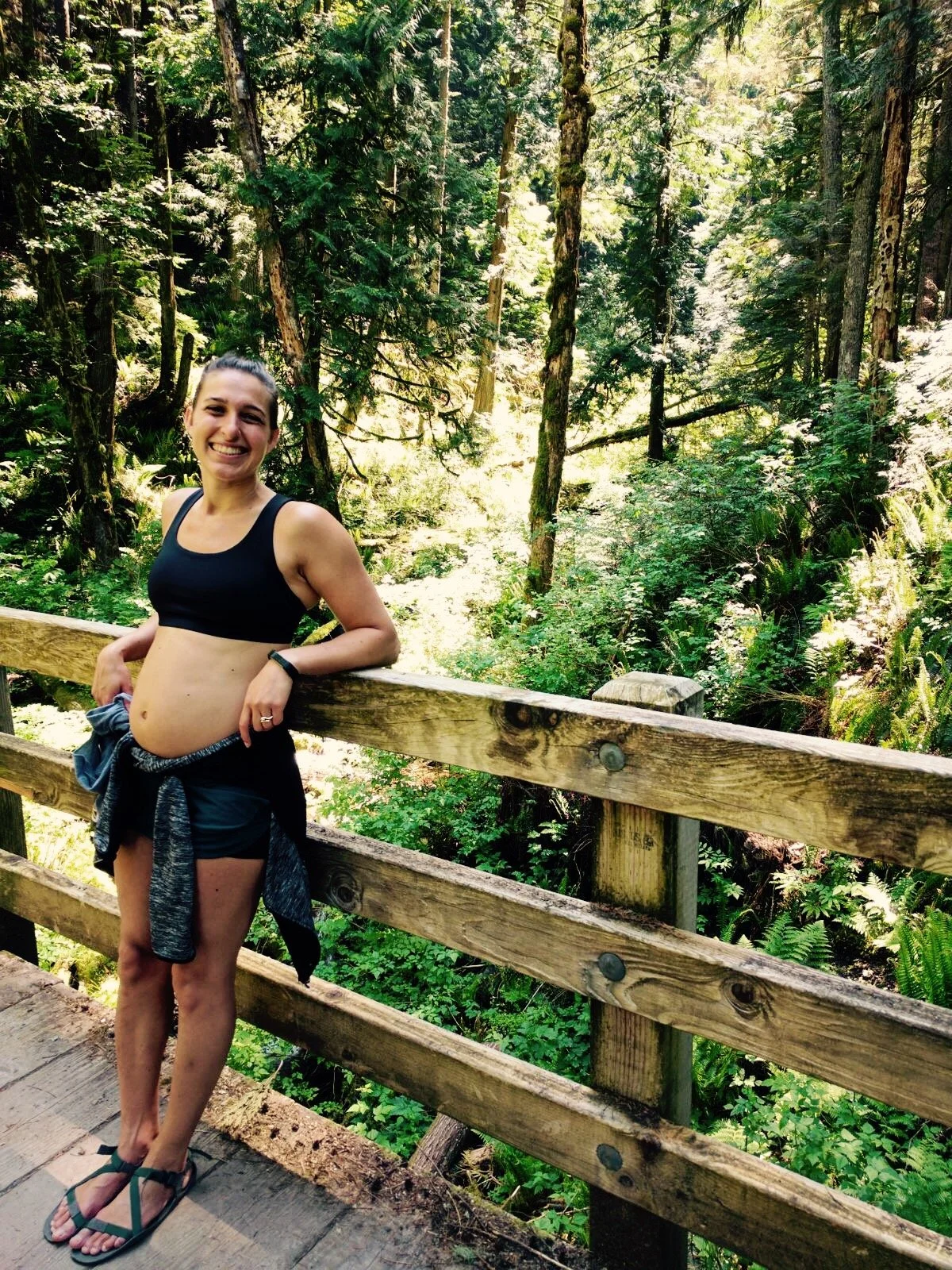 Hiking up to Poo Poo Point at 13 weeks. Those 8 miles were a lot harder than I remembered. An extra 9lbs. makes a difference!