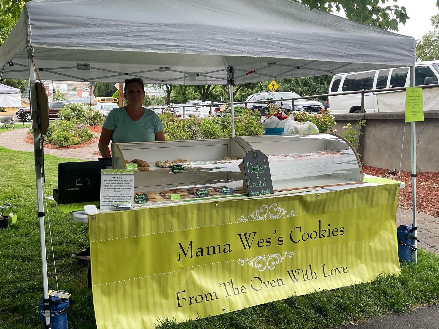We are back at The Dalles Farmers Market! We will be there every Saturday until mid October. So come on down and get your treats for the week!