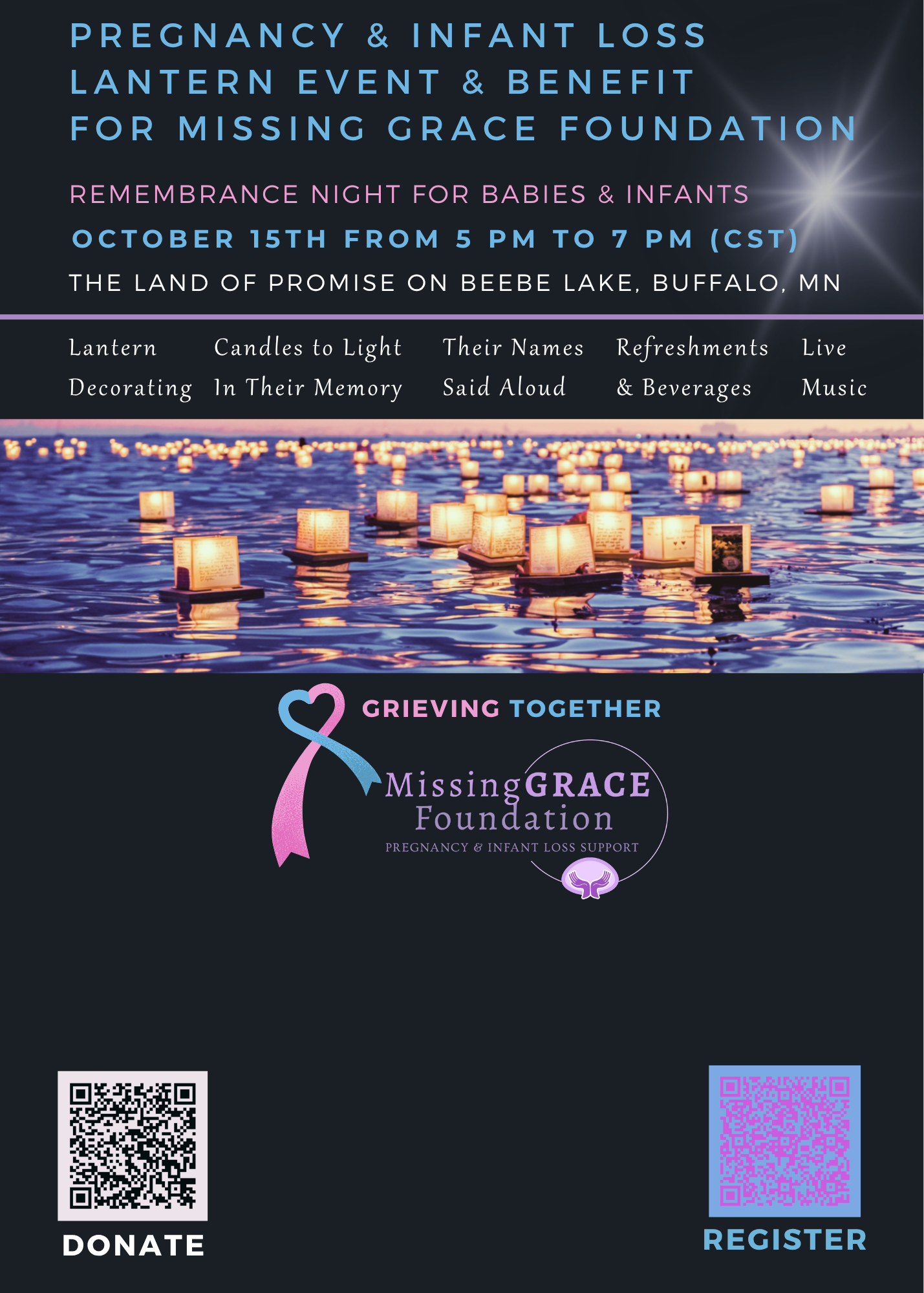 October 15th Pregnancy &amp; Infant Loss Lantern Event &amp; Benefit for Missing GRACE Foundation